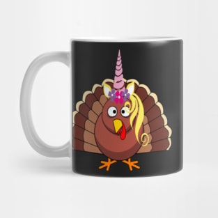 Turkey Unicorn Stickers Thanksgiving Gifts Mug